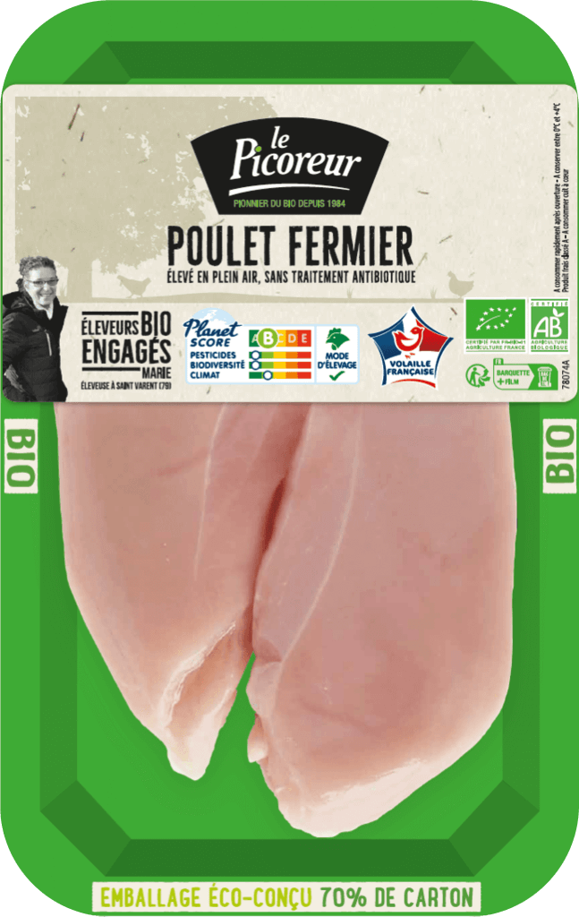 Escalopes extra-fines de poulet bio - Poulet fermier français